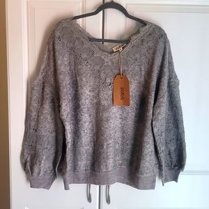 NWT Listicle crochet Lace Detail Sweater Size Medium